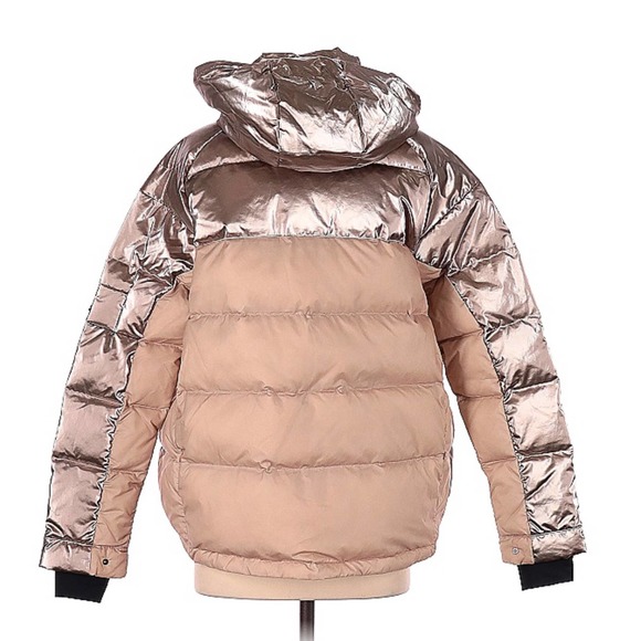 49 Winters Metallic Boxy Hooded Down Puffer Jacket 3 Large NWT $515 - Picture 7 of 11